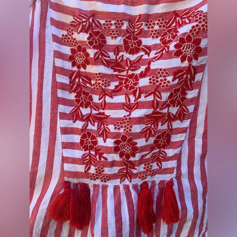 ▫️host pick▫️Zara ruffle embroidered tassels crop top - Picture 4 of 9